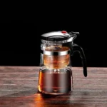 Glass Coffee Pot Teapot with Removable Infuser,Clear Tea Kettle with One Button Press Filter Loose Leaf Brewing Coffee Maker - Image 4